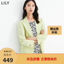 【商场同款】LILY2023夏新款女装气质纯色一粒扣宽松垂感西装外套