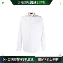香港直发VERSACE 男士白色领口刺绣春夏衬衫 A85135 A232105 A100