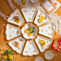 团圆拼盘餐具组合陶瓷碗盘套装盘子碗家用2022新款年夜饭火锅菜盘