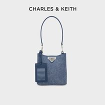 【母亲节礼物】CHARLES&KEITH女包CK2-10782094金属扣单肩水桶包