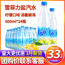 上海雪菲力盐汽水600ml*24瓶整箱批特价柠檬味网红汽水碳酸饮料品