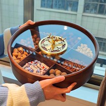 九宫格中式轻奢高档糖果盒客厅家用实木坚果干果收纳盒零食水果盘