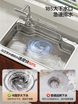 日式压纹大单槽SUS304不锈钢厨房水槽洗菜盆3D骊平住替台下多功能