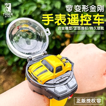 变形金刚正版手表遥控合金赛车大黄蜂擎天柱男孩礼物儿童玩具汽车