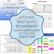 电动汽车VCU整车控制器资料开发源码PCB原理图接口simulink教程
