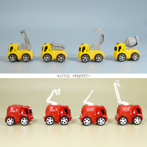小号合金惯性工程车消防车套装儿童男孩玩具吊车搅拌车挖掘机礼物