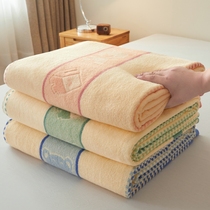 老式毛巾被纯棉成人夏季上海老牌全棉毛巾毯单人盖毯薄款空调毯子