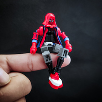 蜘蛛侠迈尔斯拼装积木机甲小颗粒玩具男生掌间人仔钢铁侠机器人偶