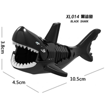 中国积木巨齿鲨僵尸鲨鱼骷髅加勒比幽灵可吞人仔拼装动物玩具礼物