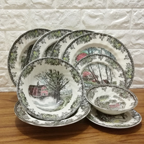 外贸出口陶瓷餐具原单英国爵士庄园餐盘装饰挂盘摆件套装咖啡杯碟