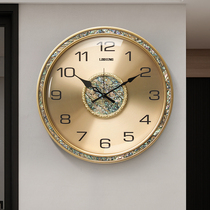 轻奢圆形挂钟现代简约静音时钟家用客厅创意装饰挂表大气石英钟表