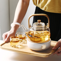 玻璃花茶壶套装水果煮茶壶蜡烛加热煮茶炉烧水壶养生壶下午茶茶具
