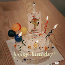 网红创意小丑蜡烛派对搞怪缤纷生日蛋糕装饰惊喜小丑蜡烛插旗插件