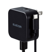 日本ELcom超薄USB充电器支持苹果12W快充头5V 2.4A 折叠头厚度仅2.6CM旅行充180度旋转侧方USB口可折活动线夹