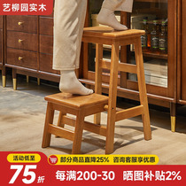 实木可折叠梯凳家用登高凳子两用梯子楼梯椅子木质板凳高脚换鞋凳