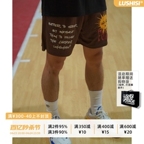 LUSHISI[破晓]篮球美式短裤男夏季运动训练网眼速干四分复古球裤