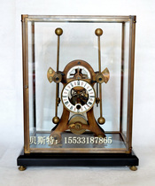 航海钟机械黄铜玻璃罩座钟欧式家居软装摆钟蚱蜢钟复古创意工艺钟