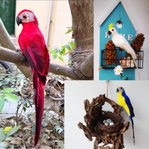 仿真鹦鹉假鸟创意工艺品装饰小鸟花园庭院造景虎皮金刚鹦鹉摆件鸟