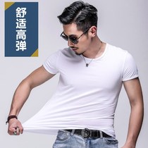 Men White t-shirt boy summer slim T shirt men shirts 男夏T恤