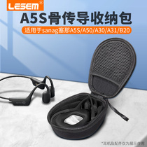 LESEM适用sanag塞那骨传导蓝牙耳机收纳包A5S/A50/A30/A31/B20耳机保护盒便携手提抗压防水壳袋磁吸充电线器