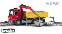 德国原装bruder奔驰Arocs工程自卸卡车起重机模型1:16儿童玩具车