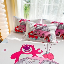 卡通汽车草莓熊枕套一对装单只家用枕头套48x74cm枕芯内胆套女单1