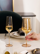 欧式轻奢华玻璃香槟杯家用餐厅红酒杯高脚杯套装聚会酒店葡萄酒杯