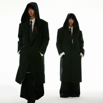 FUNKYFUN 2023AW 黑色巫师帽男女廓形长款高级感秋冬西装大衣外套