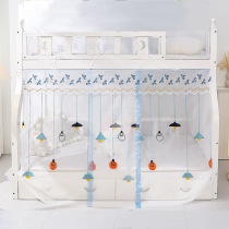 新款卡通刺绣子母床蚊帐上下铺梯形1.5米家用高低儿童床1.2米1.35