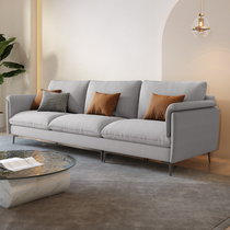高级棉麻布艺沙发客厅2022年新款直排小户型粗麻布意式极简奶油风
