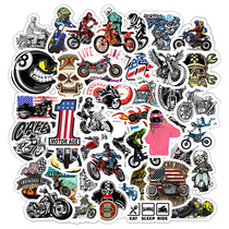 50张个性摩托车潮牌涂鸦贴纸行李箱滑板冰箱汽车头盔装饰防水贴纸