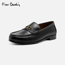 Pierre Cardin/皮尔卡丹女鞋休闲皮鞋一脚蹬真皮乐福鞋