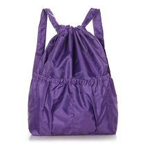 大容量防水背包女抽绳束口袋花布包中老年双肩包买菜购物袋方便袋