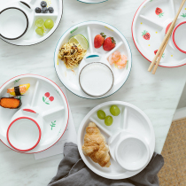 日式网红同款定量减肥分格饭盘家用陶瓷儿童早餐分隔菜盘健身餐盘