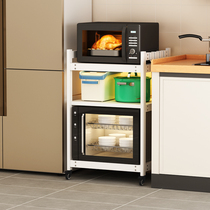 新款厨房置物架落地多层洗碗机上架子三层可移动微波炉收纳架加宽