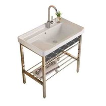定制下水器带搓衣板的洗手盆洗衣槽池台上下水管落地陶瓷盆排水小