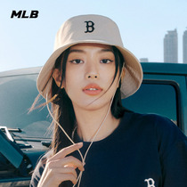 MLB官方男女情侣经典logo抽绳渔夫帽平顶遮阳帽子24夏季新款HT401