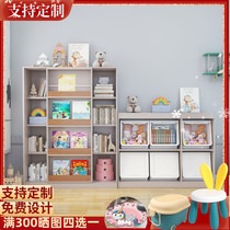 儿童房书架全实木绘本架家用落地置物架客厅宝宝阅读区推拉门书柜