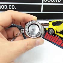 电动涡轮led灯钥匙扣个性汽车turbo改装鼓风机钥匙链挂件带声音