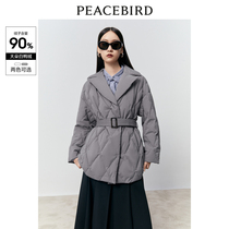 【商场同款】太平鸟女装2023年冬季新款西装式羽绒服A1ACD4279