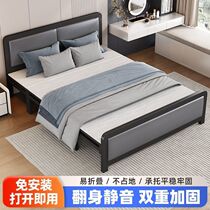 加固折叠床木板床午休床出租房简易床单人双人铁床家用成人经济型