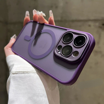 Magsafe磁吸肤感适用苹果14promax手机壳新款15pro软硅胶iphone13保护套12带镜头膜全包防摔15plus高级感简约