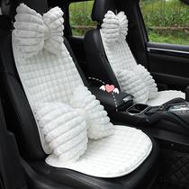 汽车坐垫 创意格子女神款车载柔软车座套 兔毛冬季保暖汽车座椅套