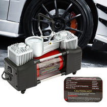 12V车载充气泵双缸便携式汽车用充气泵轮胎金属打气泵双杠充气机