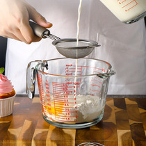 高硼硅玻璃杯量杯带刻度厨房量水杯热牛奶高温烘焙工具代发