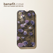 Benefit创意复古线条玫瑰适用15iphone12手机壳苹果14promaxmini透黑14软11硅胶xsmax高级xr欧美8plus大蜜范7