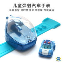 儿童玩具手表弹射小汽车手环发射器变形警车救护车网红幼儿园礼物