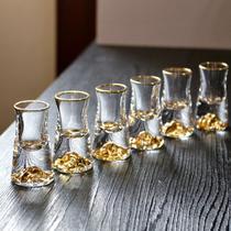 中式金山白酒杯套装高端水晶玻璃带刻度分酒二两酒壶一口杯小酒杯