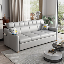沙发床科技布客厅小户型储物两用折叠抽拉式双三人直排2024年新款