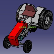 小型农用拖拉机三维几何数模型3D打印素材卡车轮胎传动Solidworks